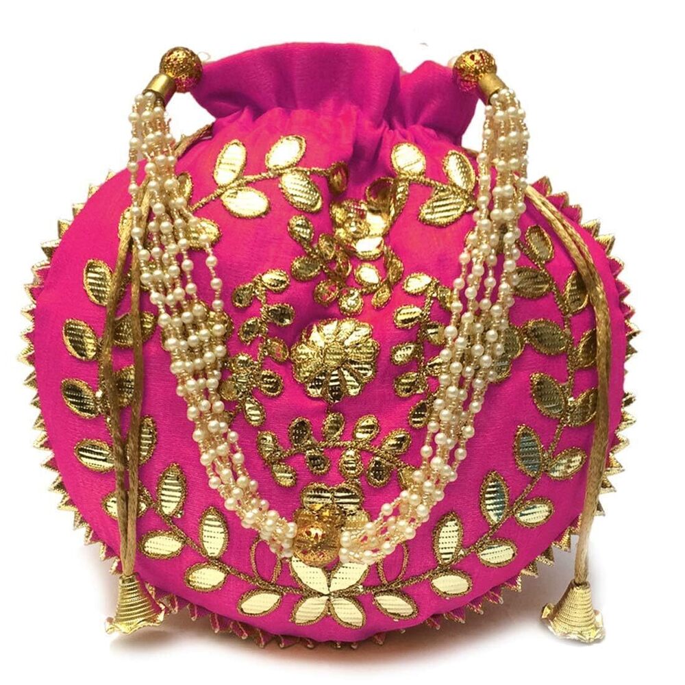 4498 Indian Ethnic Gota patti Potli bag Handbag Purse for Bridal Party
